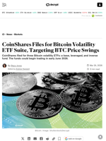CoinShares Files for Bitcoin Volatility ETF Suite, Targeting BTC Price Swings - Decrypt
