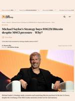 Michael Saylor’s Strategy buys $962M Bitcoin despite MSCI pressure - Why? - AMBCrypto