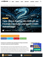 Two-Block Reorg Hits Bitcoin as Foundry Secures Longest Chain Advantage | Live Bitcoin News