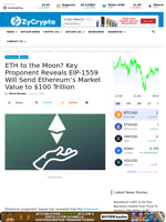 ETH to the Moon? Key Proponent Reveals EIP-1559 Will Send Ethereum’s Market Value to $100 Trillion ⋆ ZyCrypto