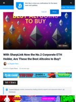 With SharpLink Now the No.2 Corporate ETH Holder, Are These the Best Altcoins to Buy?