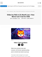 Shiba Inu Falls to 23-Month Low—How Worse Can It Get for SHIB