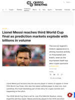 Lionel Messi reaches third World Cup final as prediction markets explode with billions in volume