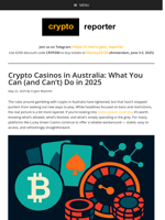 Crypto Casinos in Australia: What You Can (and Can’t) Do in 2025