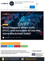 What Happens When Swift, DTCC, and Euroclear All Use the Same Blockchain Data? | Live Bitcoin News