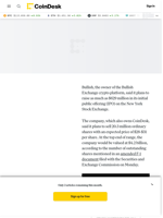 Crypto Firm Bullish Seeks to Raise $629M in New York Share Sale