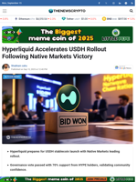 Hyperliquid Accelerates USDH Rollout Following Native Markets Victory - TheNewsCrypto