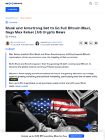 US Crypto News: Musk, Armstrong to Go Full Bitcoin Maxi