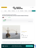 Iran fires warning shots at French vessel in Strait of Hormuz