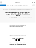 XRP Sees Realized Loss of $908,000,000, Largest Spike Since 2022: What History Tells Us