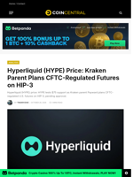 Hyperliquid (HYPE) Price: Kraken Parent Plans CFTC-Regulated Futures on HIP-3 - CoinCentral