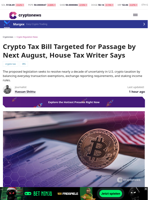 US crypto tax bill eyed for passage by August 2026