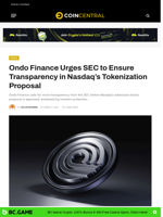 Ondo Finance Urges SEC to Ensure Transparency in Nasdaq’s