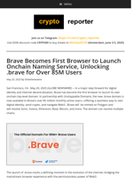 Brave Becomes First Browser to Launch Onchain Naming Service, Unlocking .brave for Over 85M Users