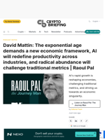 David Mattin: The exponential age demands a new economic framework, AI will redefine productivity across industries, and radical abundance will challenge traditional metrics | Raoul Pal
