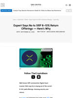Expert Says No to XRP 8–10% Return Offerings — Here’s Why