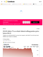 DOGE price now: Dogecoin slides 7% as bitcoin drops under $92,000