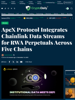 ApeX Protocol Integrates Chainlink Data Streams for RWA Perpetuals Across Five Chains - Crypto Daily