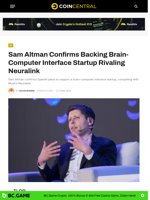 Sam Altman Confirms Backing Brain-Computer Interface Startup Rivaling Neuralink