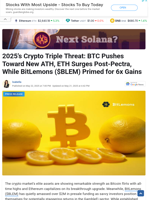 2025's Crypto Triple Threat: BTC Pushes Toward New ATH, ETH Surges Post-Pectra, While BitLemons ($BLEM) Primed for 6x Gains