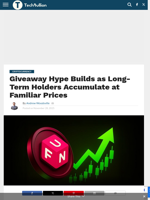 Giveaway Hype Builds as Long-Term Holders Accumulate at Familiar Prices - TechBullion