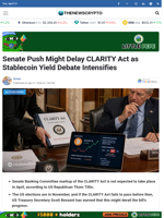 Senate Push Might Delay CLARITY Act as Stablecoin Yield Debate Intensifies - TheNewsCrypto