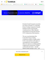 Trump Names SEC Crypto Task Force Head Selig as Next Nominee to Run U.S. CFTC