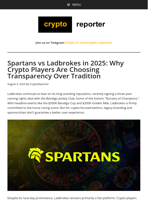 Spartans vs Ladbrokes: Why Crypto Bettors Prefer Transparency Over Tradition