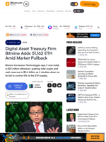 Digital Asset Treasury Firm Bitmine Adds 51,162 ETH Amid Market Pullback – Bitcoin News