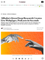 Alibaba’s Qwen Deep Research Creates Live Webpages, Podcasts in Seconds - Decrypt