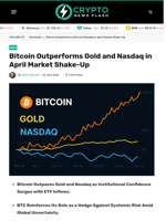 Bitcoin Outperforms Gold and Nasdaq in April Market Shake-Up