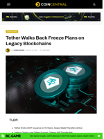 Tether Walks Back Freeze Plans on Legacy Blockchains