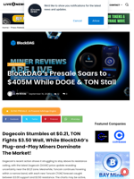 BlockDAG’s Presale Soars to $405M While DOGE & TON Stall | Live Bitcoin News