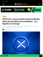 XRP Price: Accumulation Volume Builds After Seven-Week Consolidation - Is a Big Move Coming? - CoinCentral