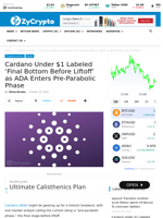 Cardano Under $1 Labeled 'Final Bottom Before Liftoff' as ADA Enters Pre-Parabolic Phase ⋆ ZyCrypto