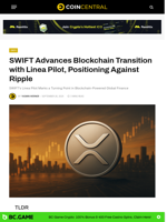 SWIFT Advances Blockchain Transition with Linea Pilot, Positioning Against Ripple