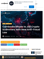 Cambodia Moves to Jail Crypto Scammers with New Anti-Fraud Law | Live Bitcoin News