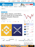 XRP, BNB, Solana, and Other Altcoins Hold On to Long-term Support Despite Massive Wipeout ⋆ ZyCrypto