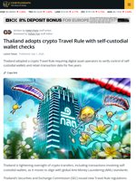 Thailand Adopts Crypto Travel Rule With Self-Custody Checks