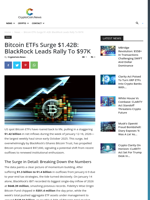 Bitcoin ETFs Surge $1.42B: BlackRock Leads Rally to $97K - CryptoCoin.News