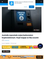 Australia wypowiada wojnę bankomatom kryptowalutowym