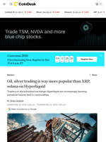 XRP price news: XRP, solana (SOL) lag oil and silver in trading volumes on Hyperliquid