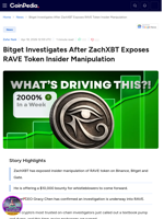 Bitget Investigates After ZachXBT Exposes RAVE Token Insider Manipulation