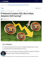 Pi Network Crashes 32%, But Is Mass Adoption Still Coming?