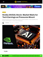 Nvidia (NVDA) Stock: Market Waits for Tech Earnings as Pressures Mount - CoinCentral