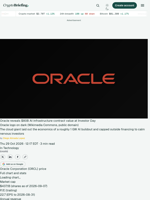 Oracle reveals $80B AI infrastructure contract value at Investor Day