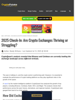 2025 Check-In: Are Crypto Exchanges Thriving or Struggling?