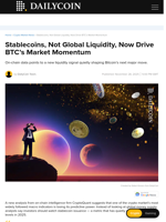 Stablecoins, Not Global Liquidity, Now Drive BTC’s Market Momentum - DailyCoin