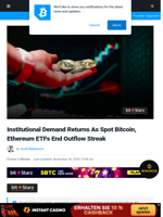 Institutional Demand Returns: Spot Bitcoin And Ethereum ETFs Finally Break Out Of Outflow Streak