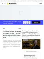 COIN’s Base Network Achieves ‘Stage 1’ Status, Reducing Centralization Risk